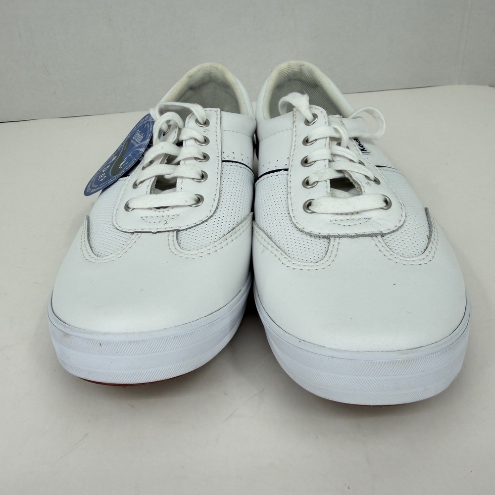 Keds Ace Leather Sneakers Womens 8 White Perforated Ortholite FLAW - Picture 6 of 10